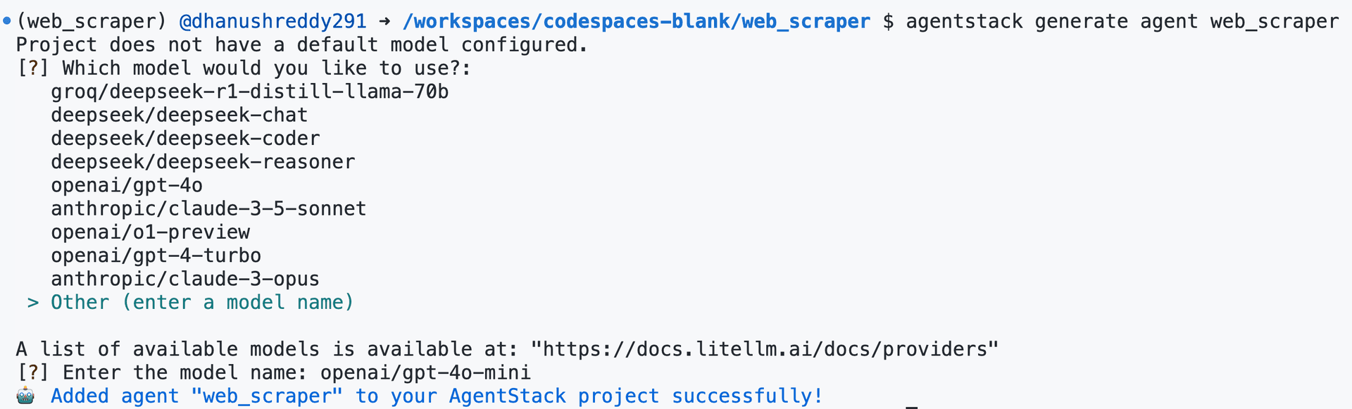 AgentStack LLM Model